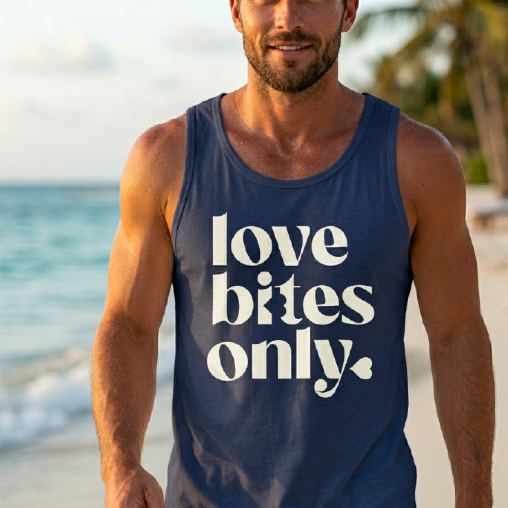 Beach day in the Love Bites Only singlet